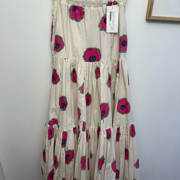 LA DoubleJ Cream Maxi Skirt with Pink Floral Print - Picture 2 of 6